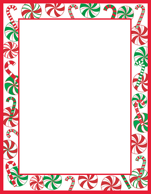 Peppermint and Candy Cane Party Letterhead 80CT