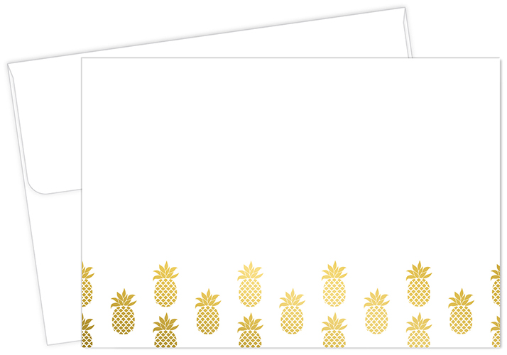 Golden Foil Pineapple Thank You Notecard 50CT