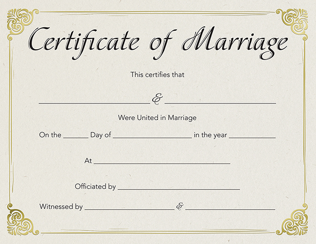 Parchment Marriage Certificate Foil, 2 CT