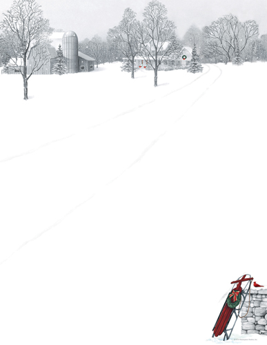 9720162 - Winter Scene & Sled