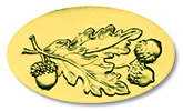 Acorn Leaves Gold Foil Seals, 30 CT
