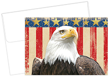 Patriotic Foil Thank You Eagle Notecard 20CT