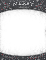 Merry Everything Holly and Berries Holiday Letterhead 80CT