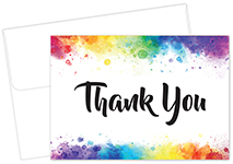 Rainbow Burst Thank you Notecard, 24 CT