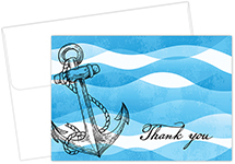 Ocean Nautical Anchor Thank You Notecard, 24 CT