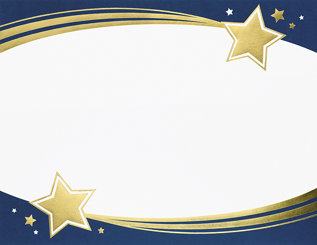 Gold Stars Foil Certificate Paper