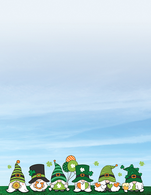 Sky Party Irish Gnomes Letterhead, 50 CT