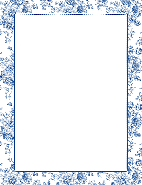 Blue Toile Floral Letterhead, 50CT