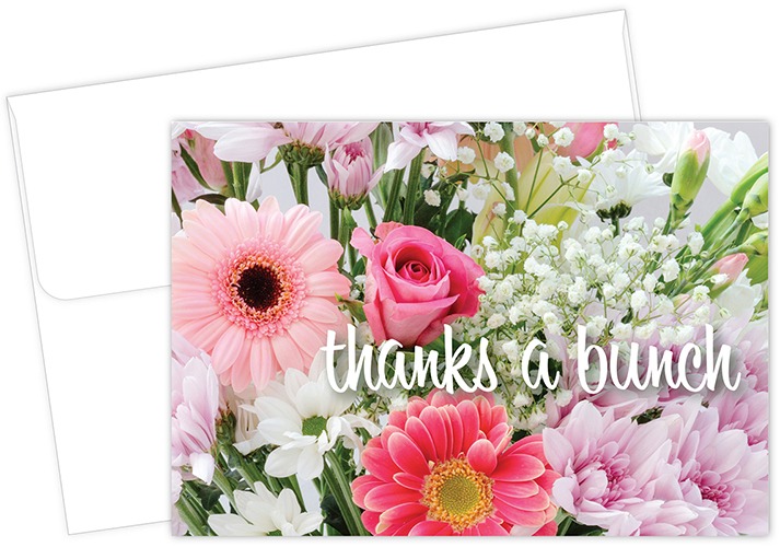 Bunch Of Flowers Thank You Notecard, 24CT