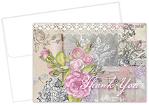 Vintage Scrapbook Thank You Notecard, 24CT