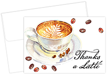 Thanks A Latte Thank You Notecard, 24 CT