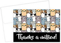 Thanks A Million Cats Thank You Notecard, 24 CT