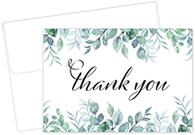 Elegant Eucalyptus Thank You Notecard, 24 CT